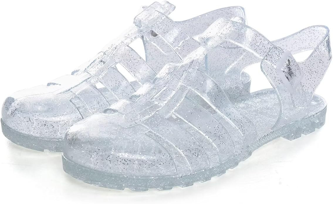 Hee grand Crystal Jelly Heel Sandals for Women Summer Beach Jelly Shoes | Amazon (US)