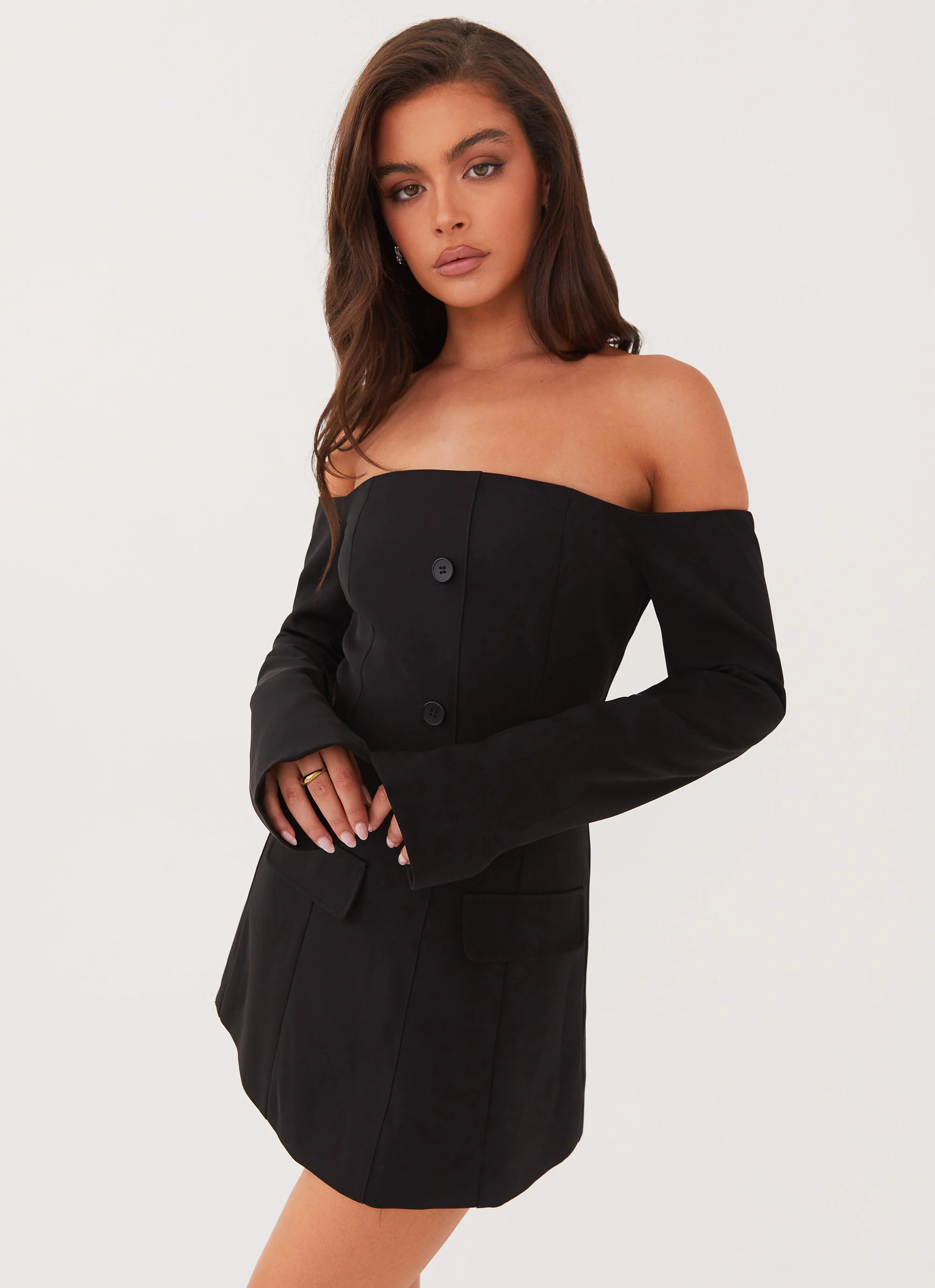Dominique Blazer Mini Dress - Black | Peppermayo (Global)