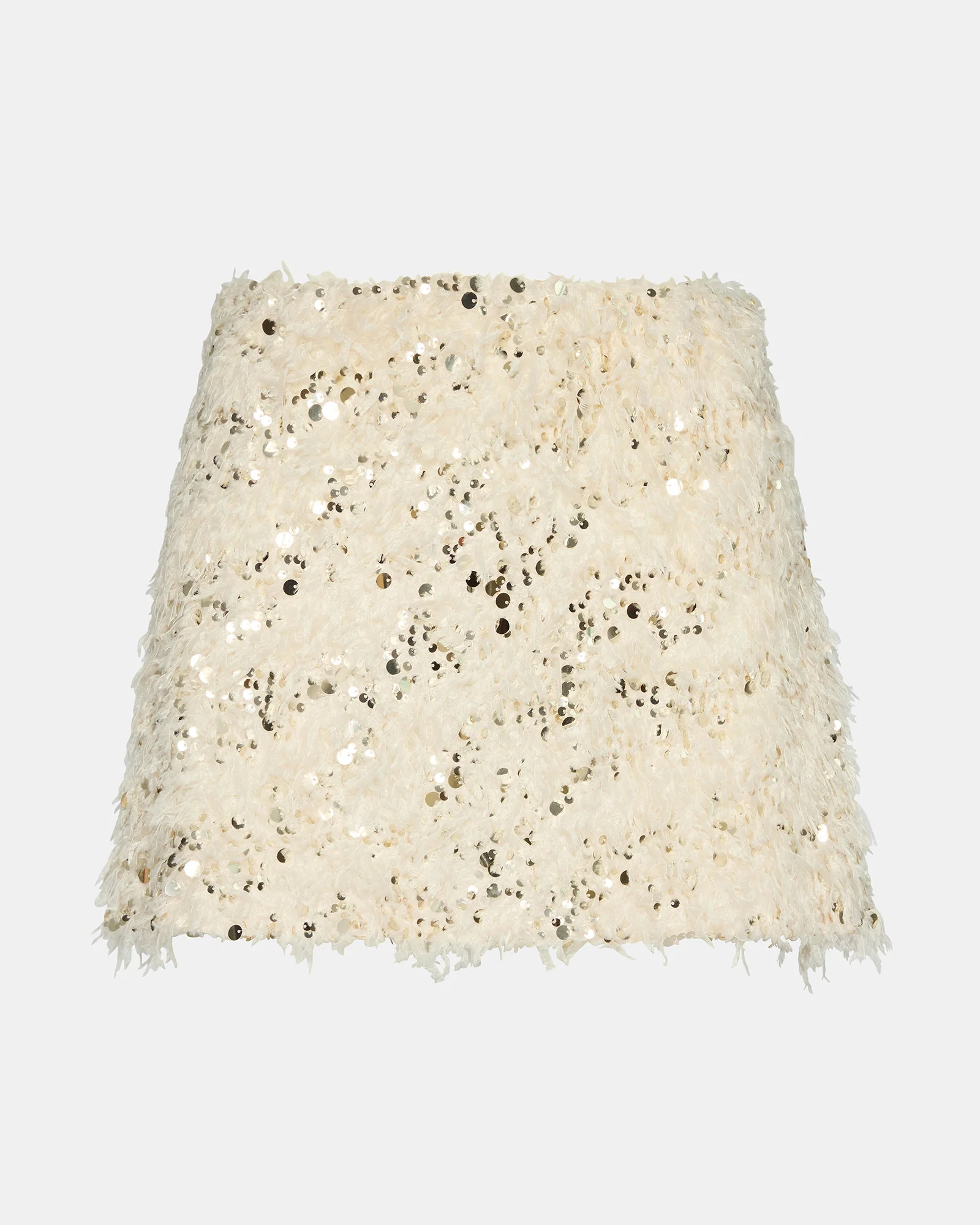 CINDI Ivory Feather Embellished Women's Skirt | Steve Madden (US)