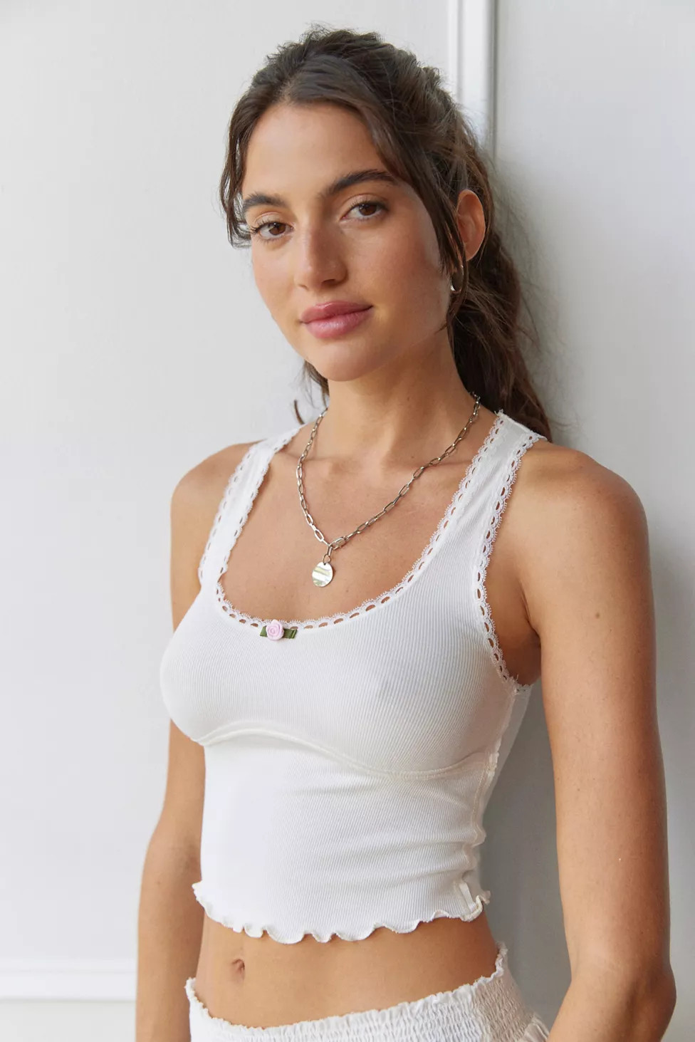 Out From Under Sweet Dreams Lace-Trim Tank Top | Urban Outfitters (US and RoW)