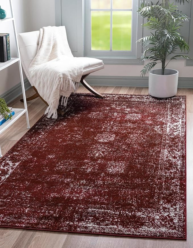 Unique Loom Sofia Collection Traditional Vintage Burgundy Area Rug (5' x 8') | Amazon (US)