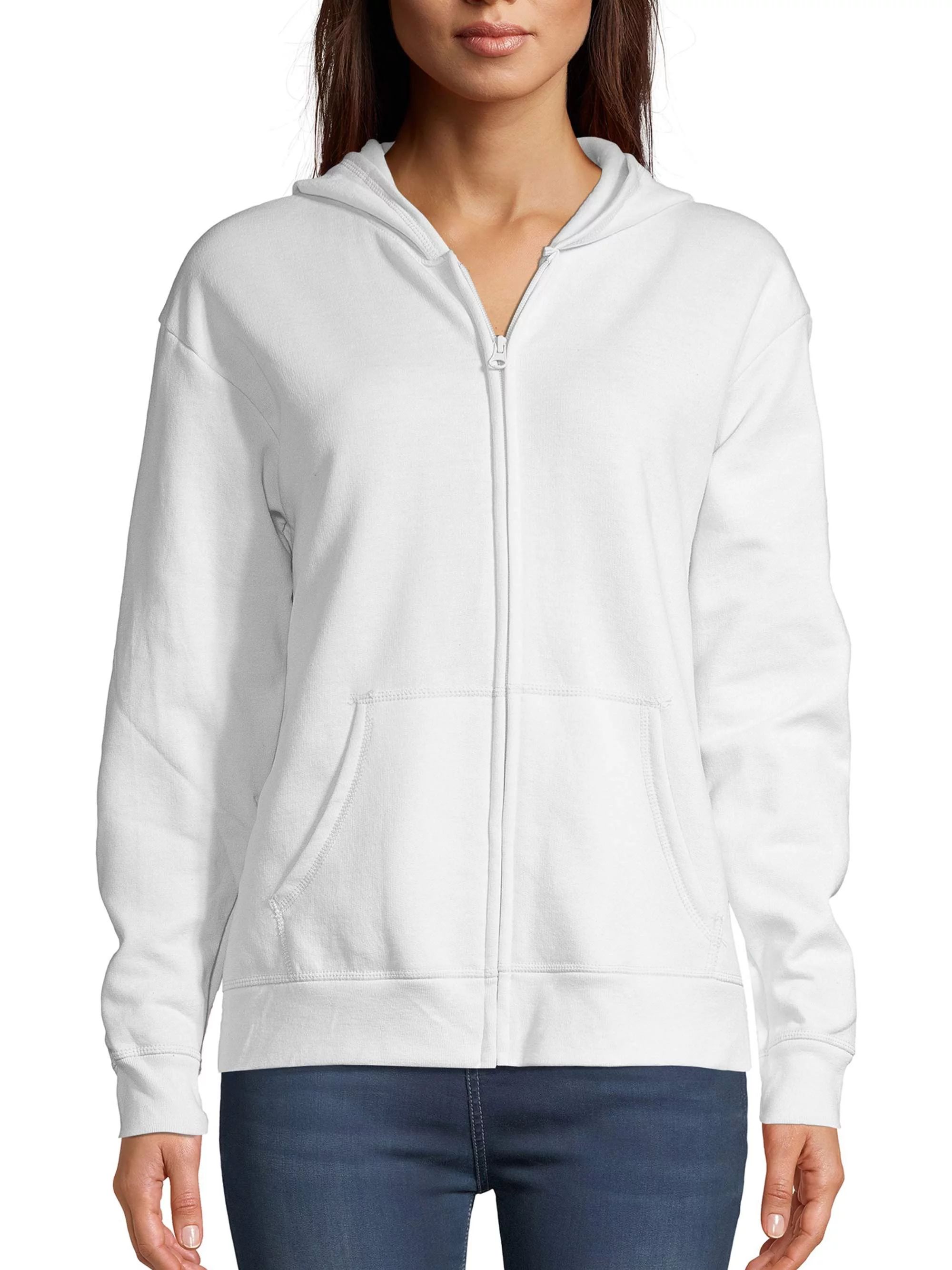 Hanes ComfortSoft EcoSmart Women's Fleece Full-Zip Hoodie Sweatshirt | Walmart (US)