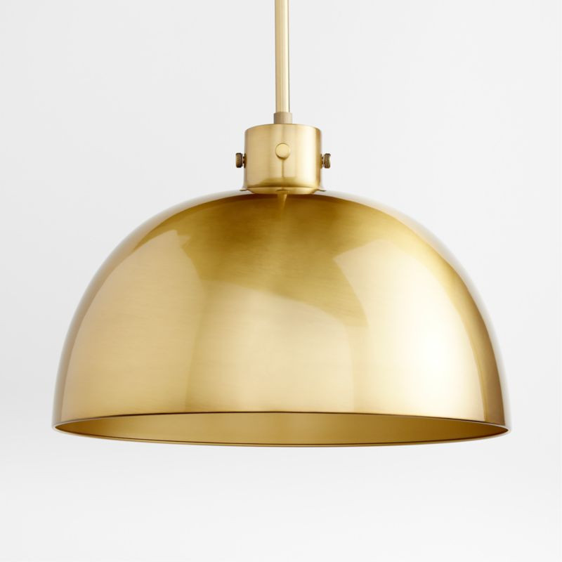 Dakota Brass Pendant Light with Large Brass Dome + Reviews | Crate & Barrel | Crate & Barrel