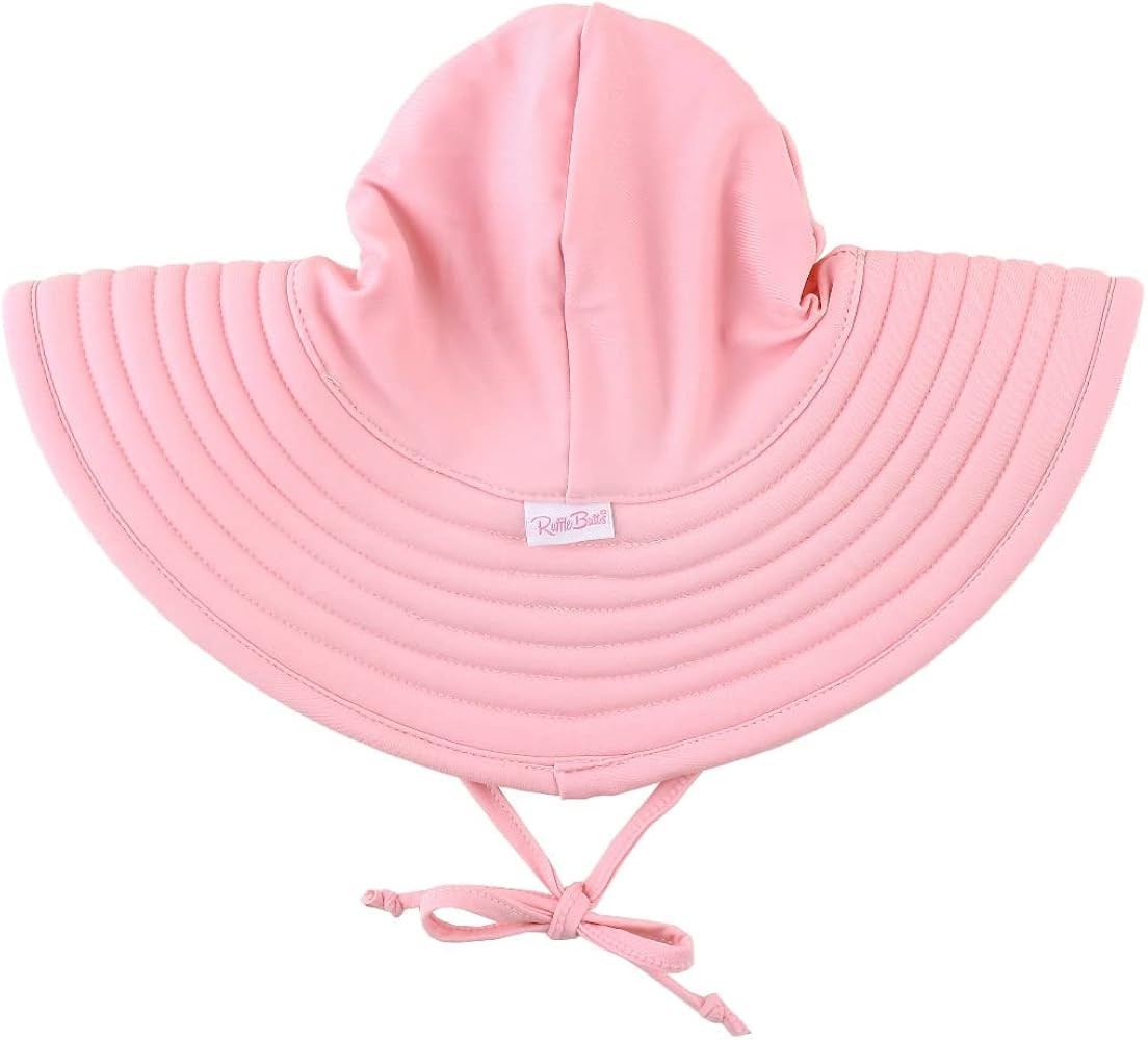 RuffleButts® Baby/Toddler Girls UPF 50+ Sun Protective Wide Brim Swimwear Sun Hat | Amazon (US)