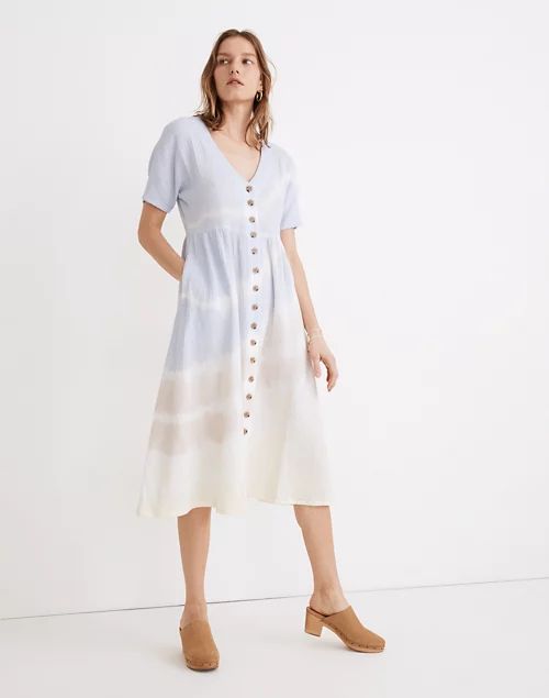 Tie-Dye Lightspun Button-Front Midi Dress | Madewell