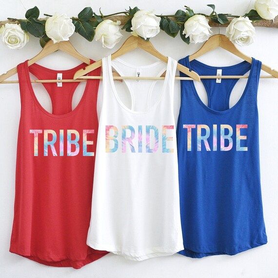 Red White Blue Bachelorette Tie Dye Bachelorette Shirts Bride and Tribe Fourth of July Bacheloret... | Etsy (US)