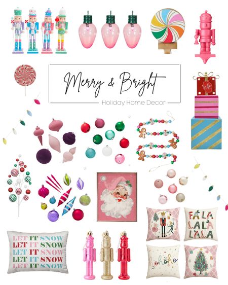 Merry and bright holiday home decor, Christmas home decor, holiday home decor, pink Christmas, pink holiday decor, merry & bright home decor, colorful Christmas decor 

#LTKhome #LTKSeasonal #LTKHoliday