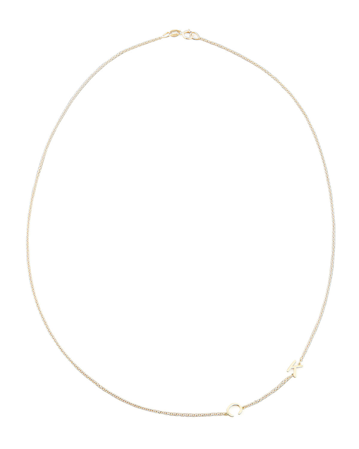 Maya Brenner Designs Mini 2-Letter Personalized Necklace, 14k Yellow Gold | Neiman Marcus