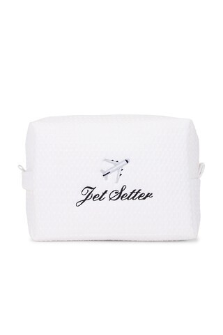 Abbode Jet Setter Waffle Pouch in White | FWRD 