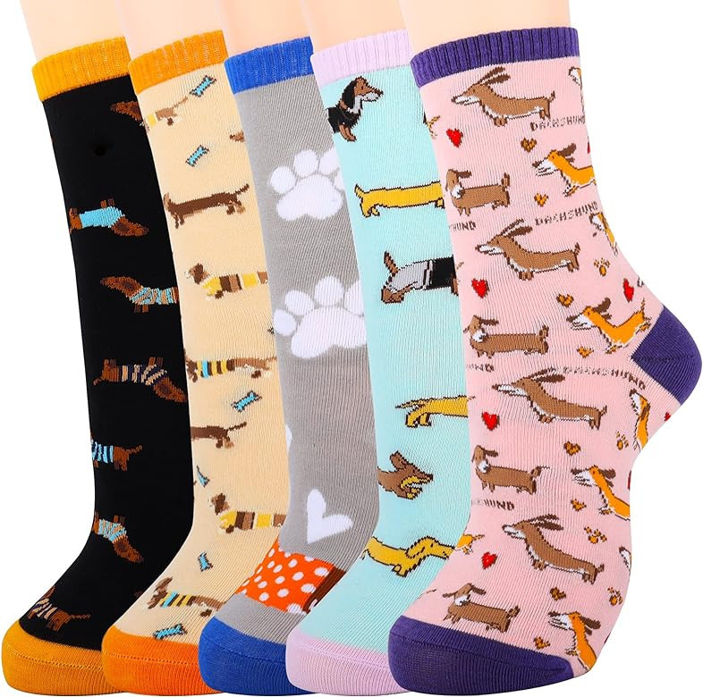 Jeasona Women's Cute Socks Dachshund Chicken Bee Hedgehog Panda Gifts for Women | Amazon (US)