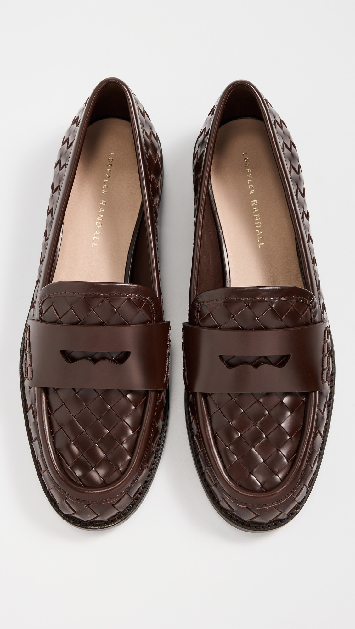 Loeffler Randall Rachel Woven Leather Loafers Espresso 6 | Shopbop