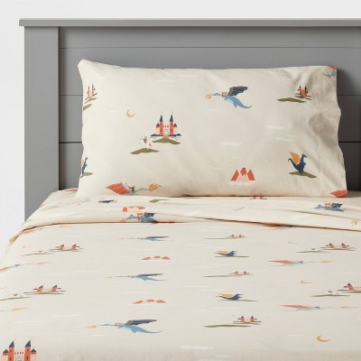 Full Dragon Cotton Kids' Sheet Set - Pillowfort™: Full Size Bedding, 220 Thread Count, OEKO-TEX Certified | Target