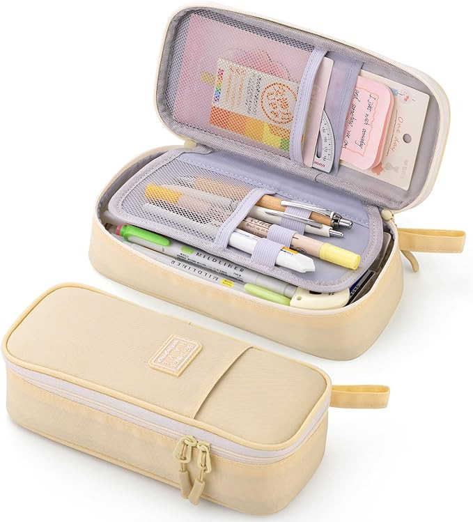 CICIMELON Durable Pen Pencil Case Big Storage Pen Pouch Bag for School Supplies College Teen Girl... | Amazon (US)