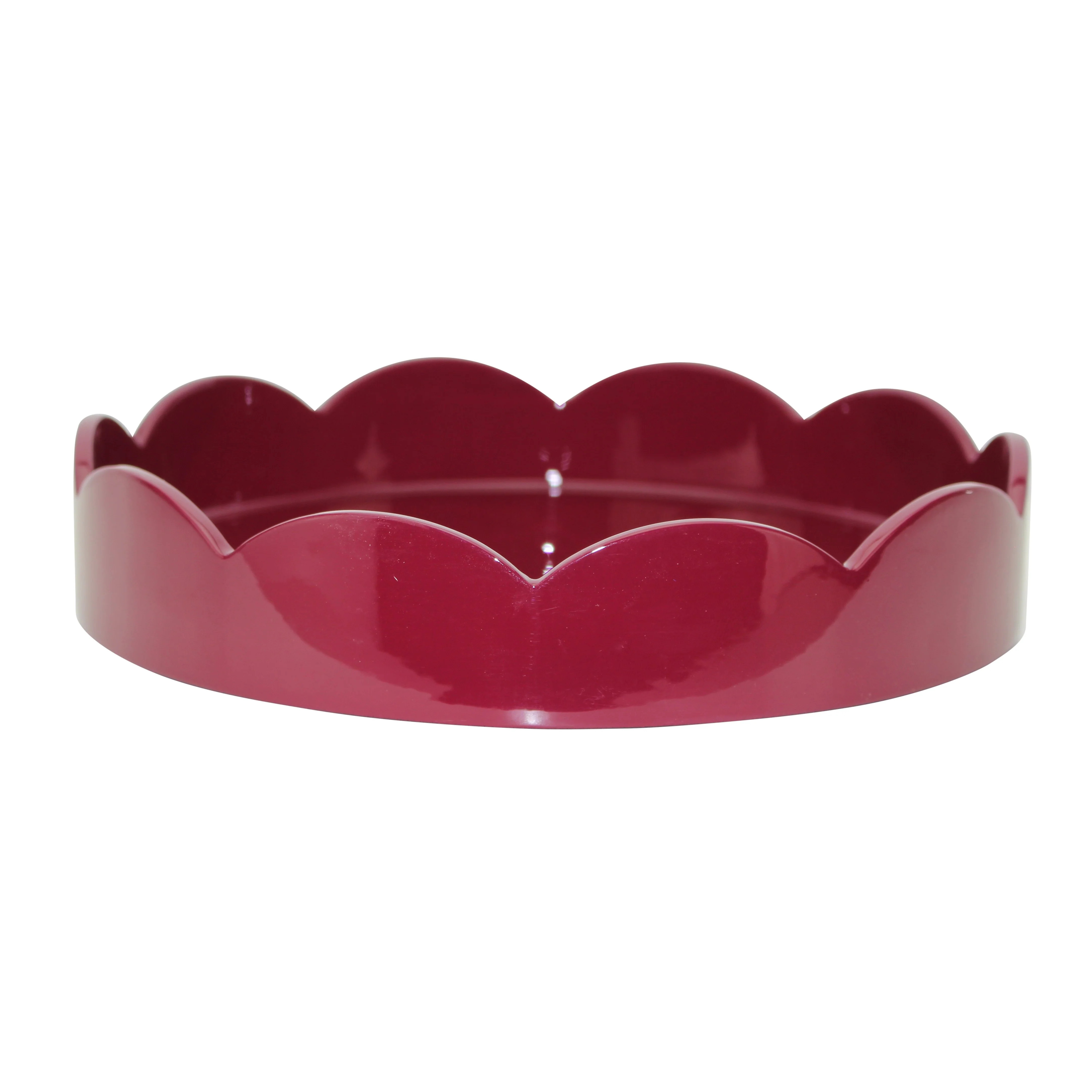 Cherry Red Small Round Scallop Tray | Addison Ross