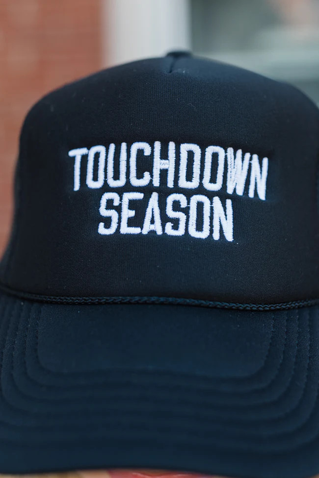 Touchdown Season Black Trucker Hat | Pink Lily