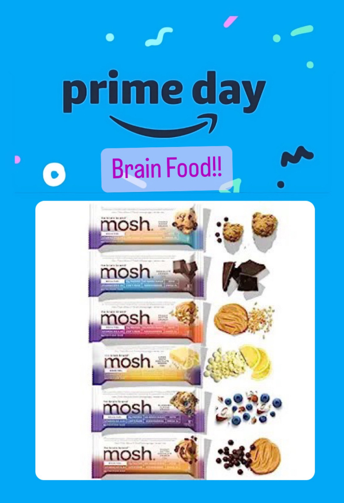 Amazon Prime Day 🎉

variety pack of Mosh bars 
brain food 


#LTKBacktoSchool #LTKU #LTKfamily