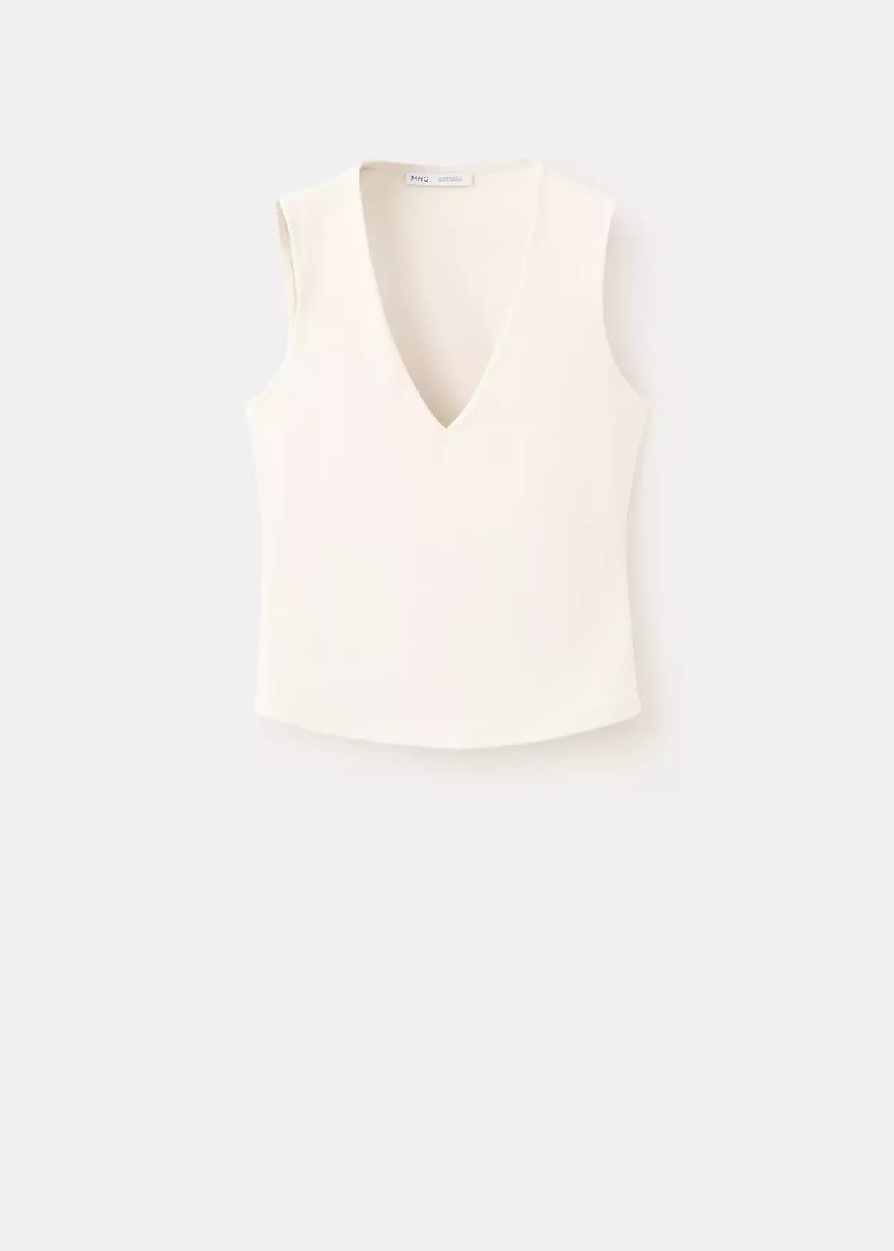 Fitted V-neck top | MANGO (UK)