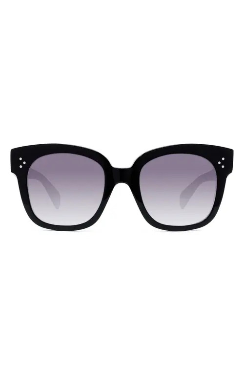 CELINE 54mm Square Sunglasses in Black/Smoke at Nordstrom | Nordstrom
