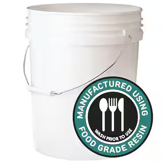 5 gal. 70mil Food Safe Bucket White | The Home Depot