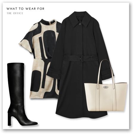 A smart dress & knee high boot office look 🫶

Paired with a black trench coat & mulberry tote bag

#LTKstyletip #LTKworkwear #LTKeurope