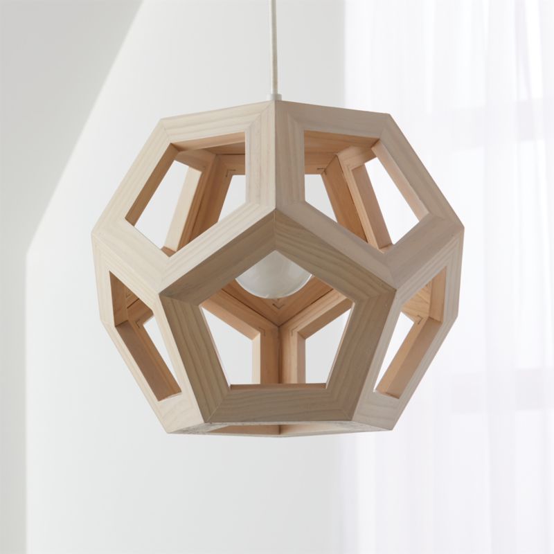 Wood Geometric Pendant Light | Crate & Barrel
