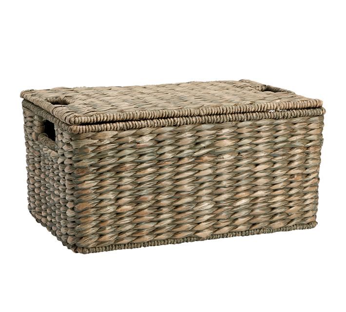 Charleston Handwoven Seagrass Lidded Baskets | Pottery Barn (US)