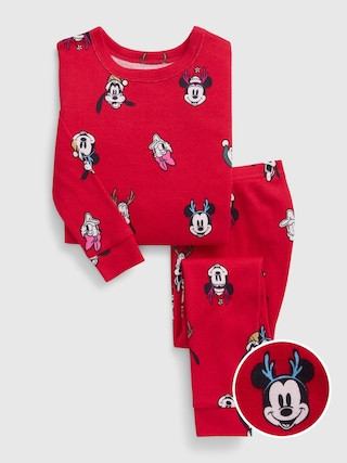 babyGap &#124 Disney 100% Organic Cotton Festive Mickey Mouse PJ Set | Gap (US)