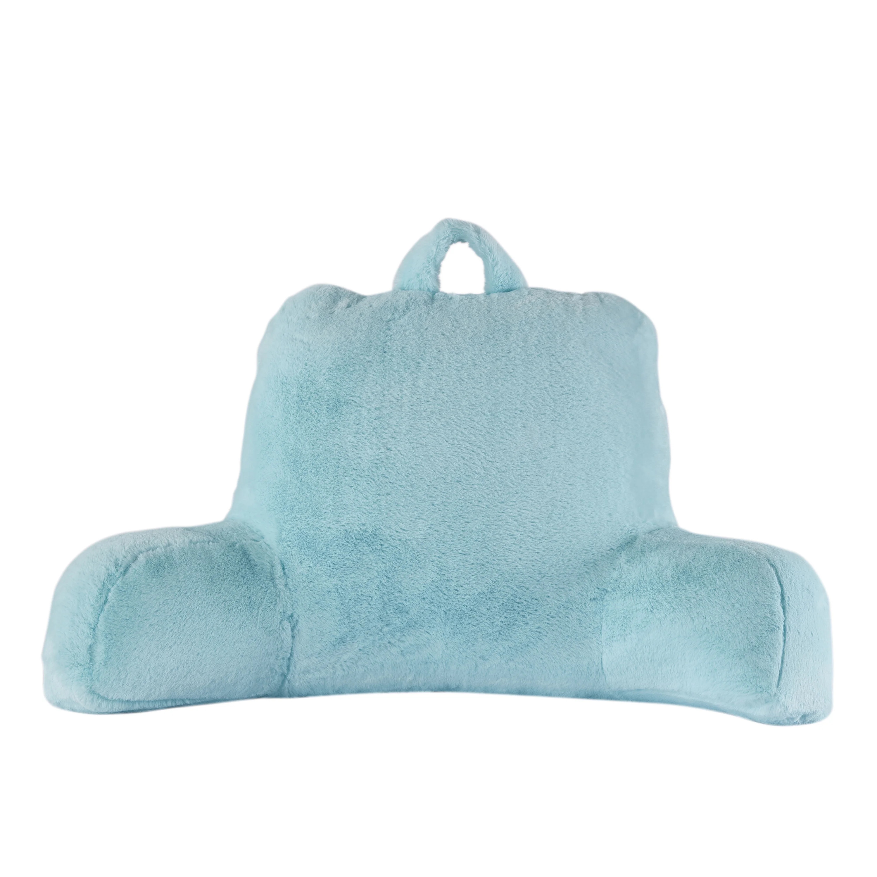 Mainstays Faux Fur Plush Backrest Pillow, Specialty Size, Aqua | Walmart (US)