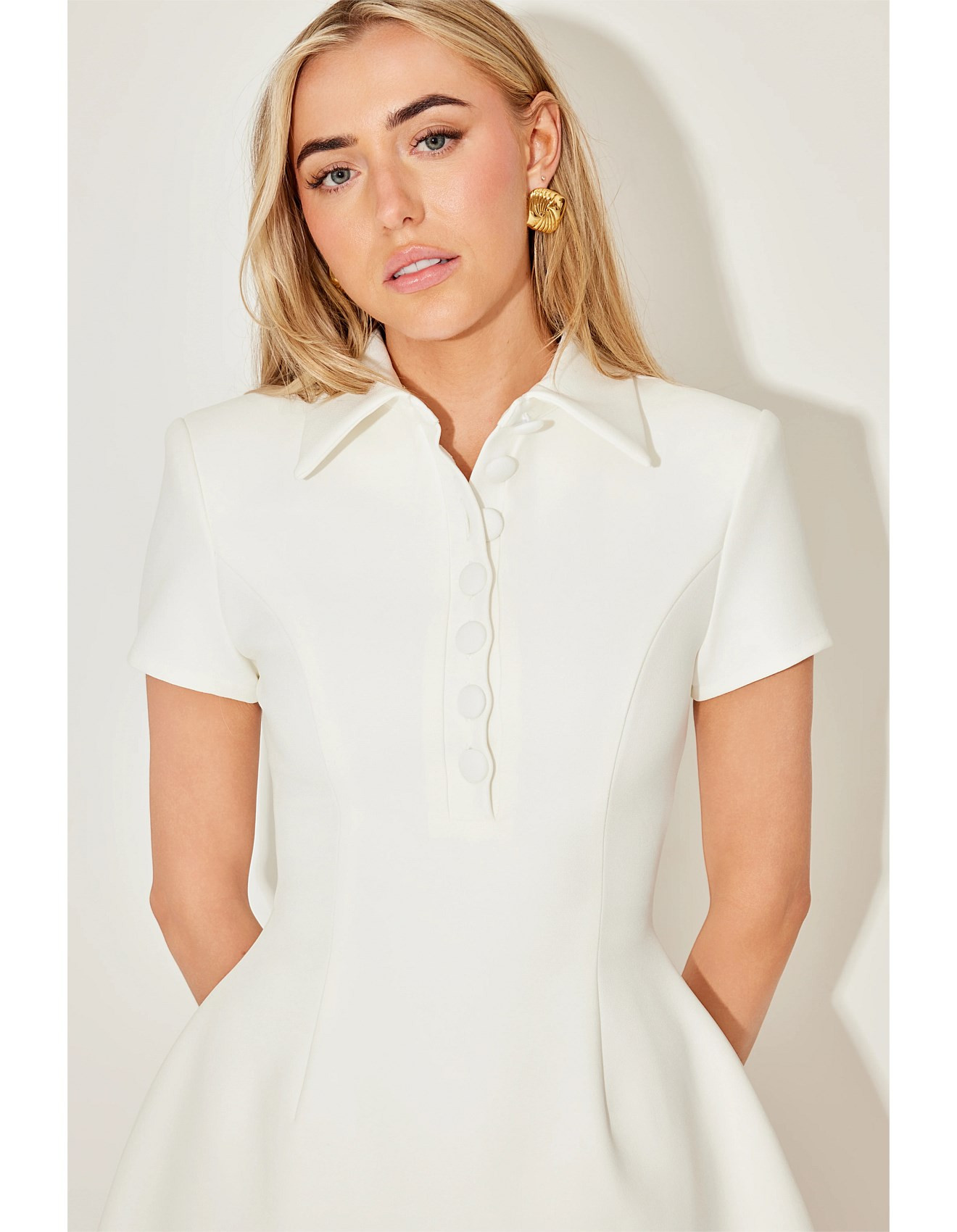 The Ultimate Muse Collared Mini Dress with Volume Skirt | David Jones (Australia & New Zealand)