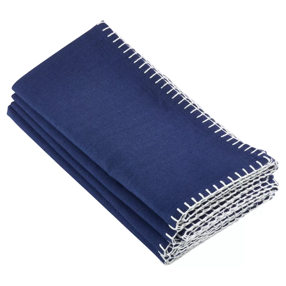 4pk Navy Blue Celena Whip Stitched Design Napkin 20" - Saro Lifestyle | Target