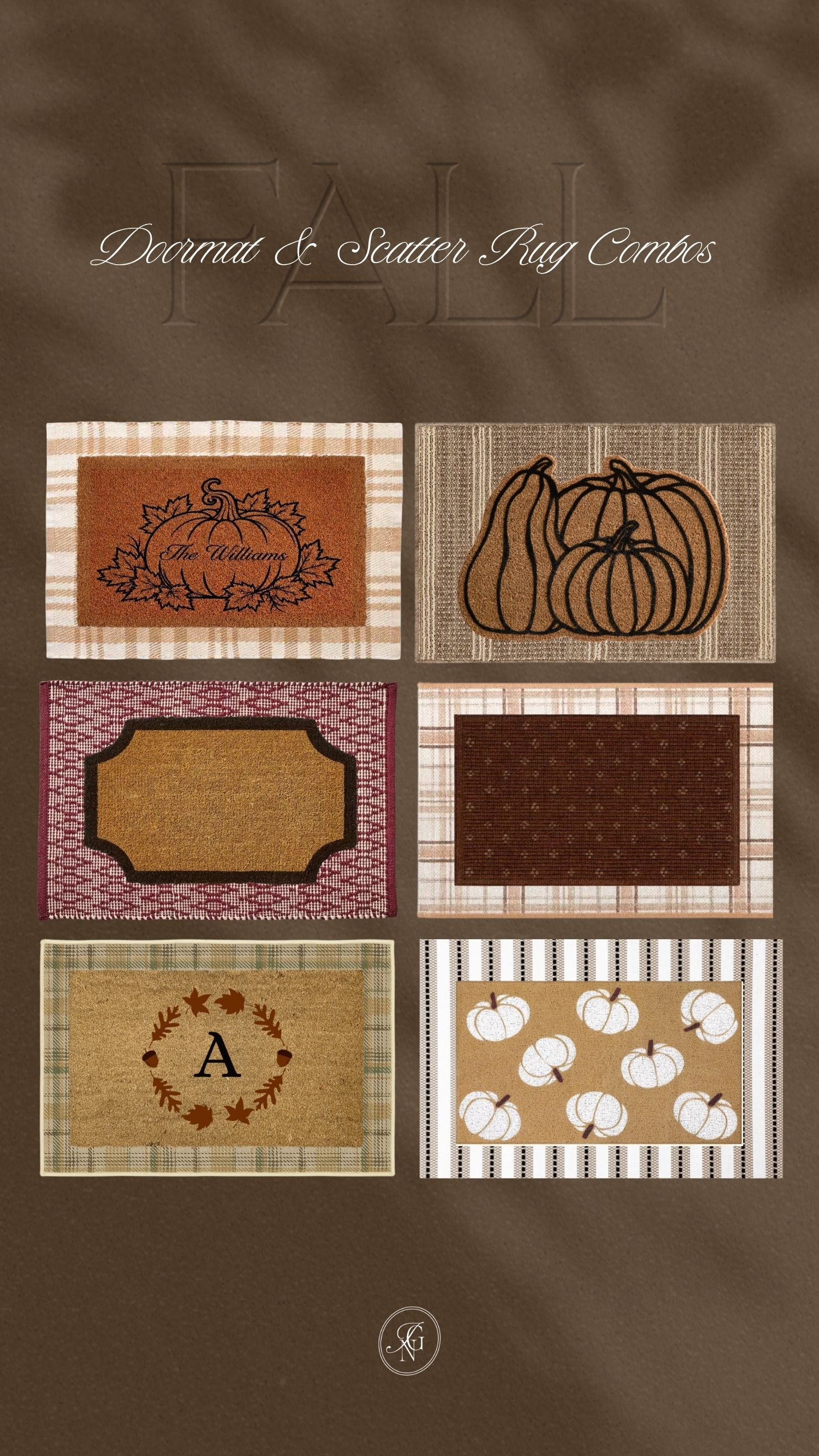 The easiest way to give your entryway an elevated fall refresh. 🎃 Layered fall doormat and outdoor rug combinations with pumpkins, plaid and personalized details.

#falldoormat #fallporch #target #etsy #hm #athome #fallentryway #fallhomedecor #layereddoormat #outdoorrug #porchdecor #autumndecor #frontporch

#LTKSeasonal #LTKHome