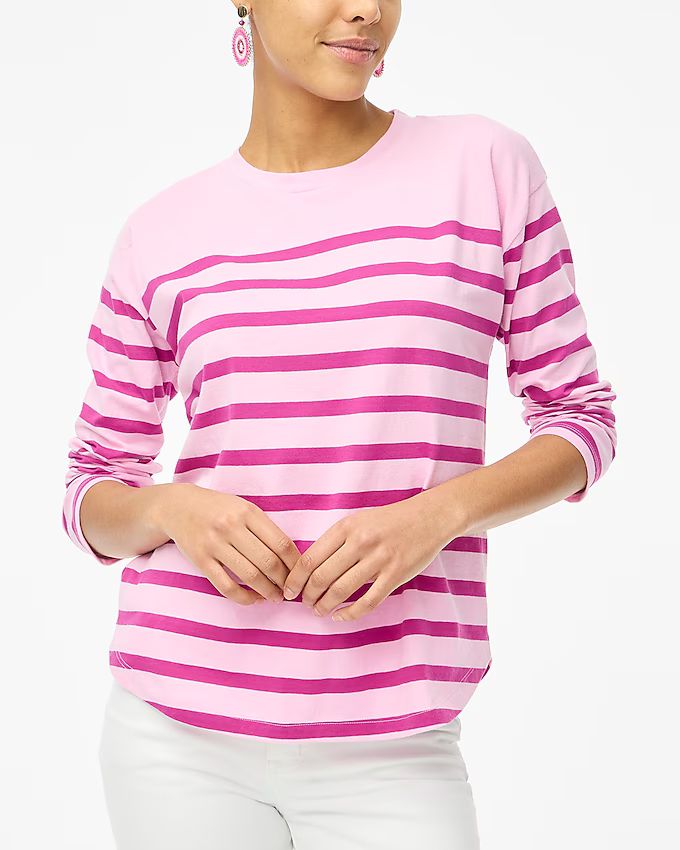 Striped tee with curved hem | J.Crew Factory