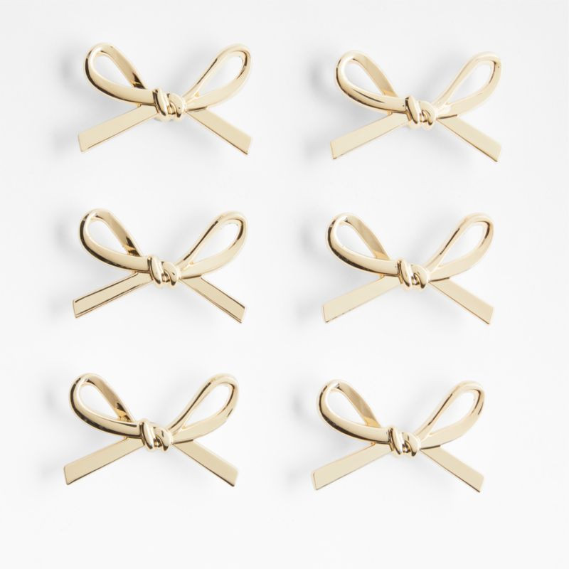 Gold Bow Knobs, Set of 6 + Reviews | Crate & Kids | Crate & Barrel