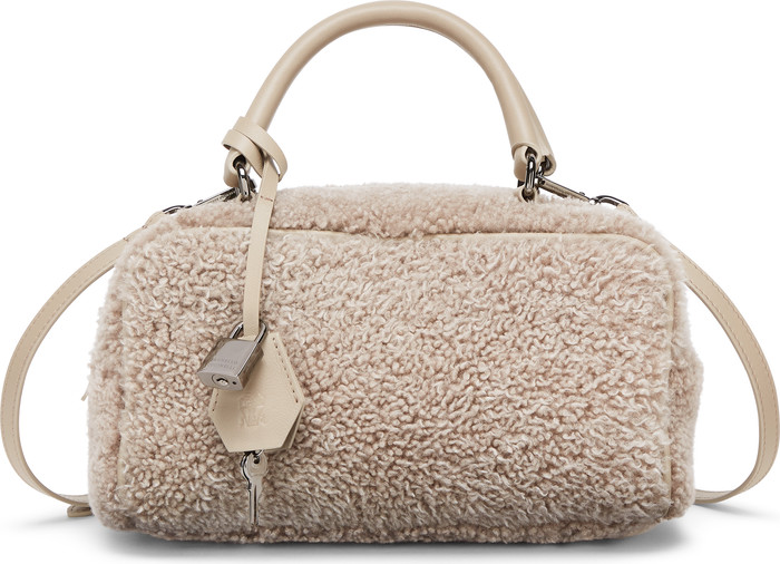 Explorer small boston bag in curly shearling | Nordstrom