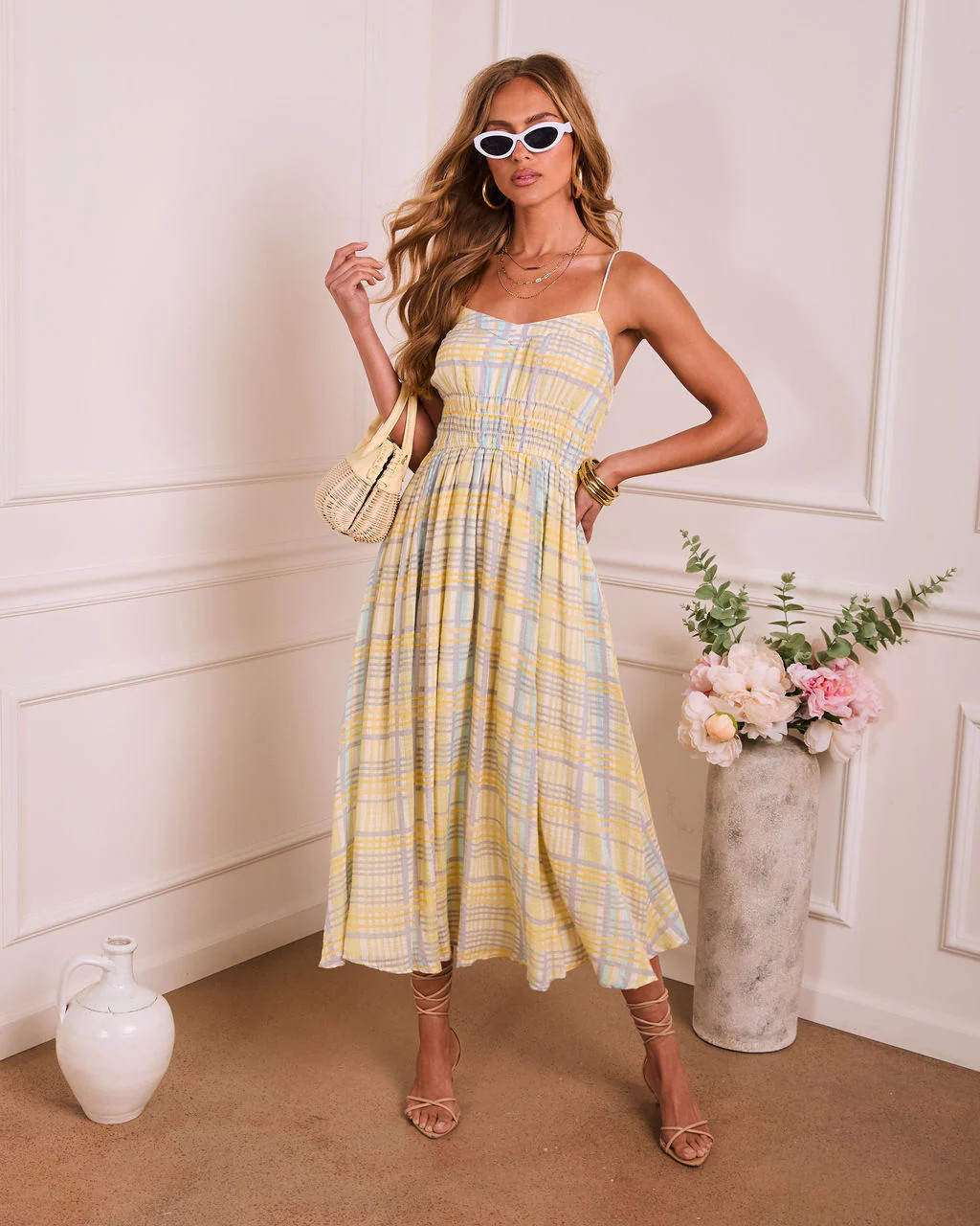 Misty Aura Plaid Midi Dress | VICI