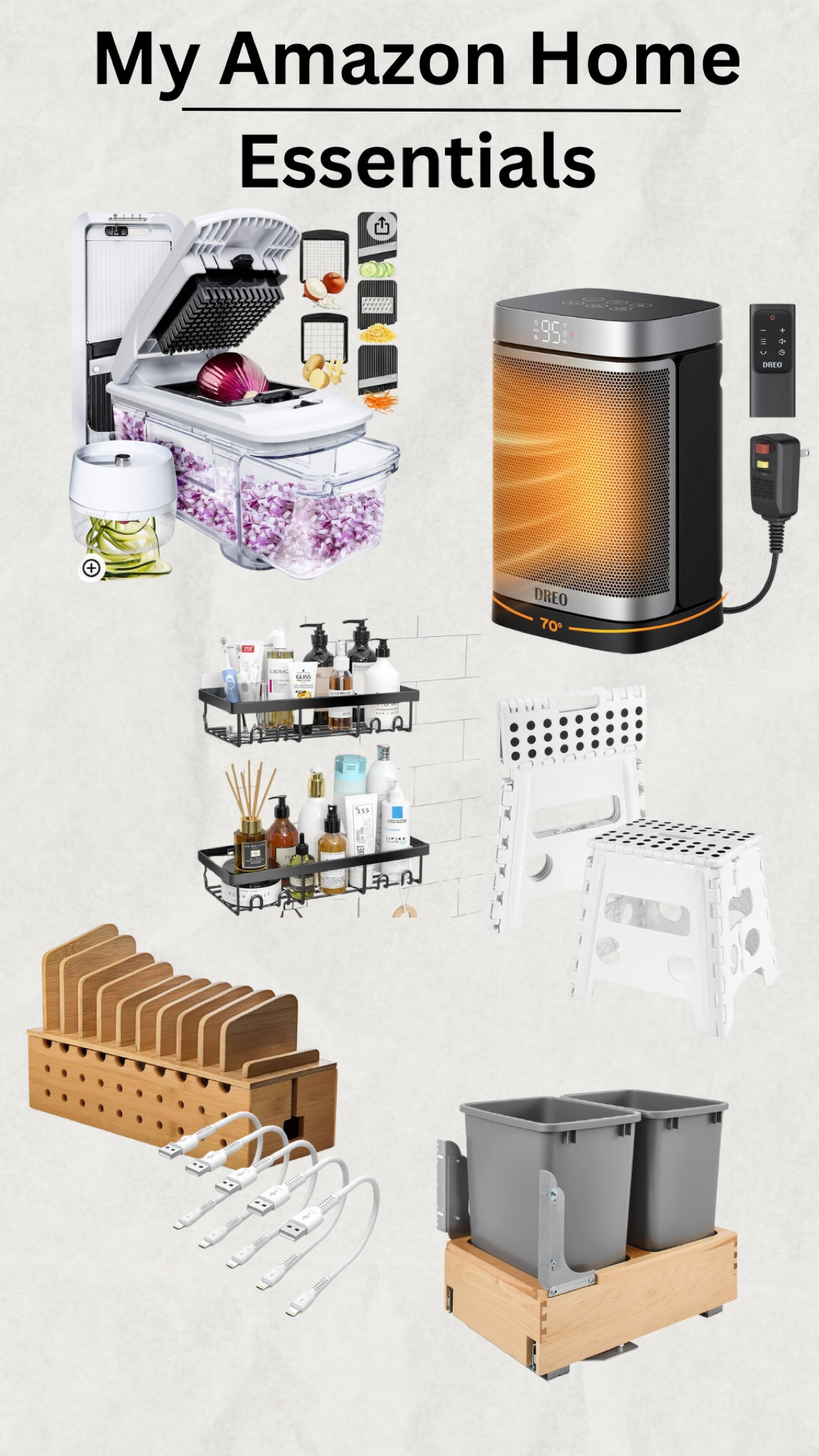 These items are tried and true in my home! We use them every day and swear by them. 12 out of 10 recommend! 

Amazon find, home essentials, charging station, portable heater, vegetable chopper, kitchen gadgets, adult stool, kid stool, collapsible stool, shower shelf, adhesive shelf, charging cord

#LTKhome #LTKGiftGuide #LTKsalealert
