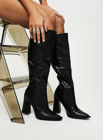 Keeley Boots Matte Black | Princess Polly US