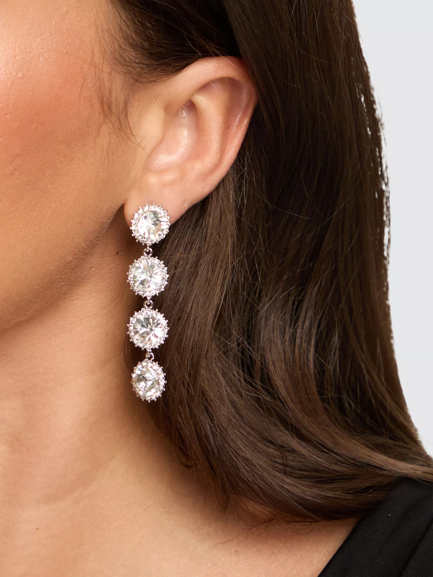 Jon Richard Statement Drop Earrings, Silver | John Lewis (UK)