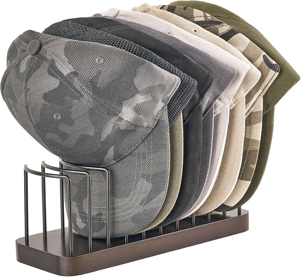 Mkono Hat Organizer for Baseball Caps, Set of 1 Hat Holder for 10 Baseball Caps, Tabletop Hat Rac... | Amazon (UK)