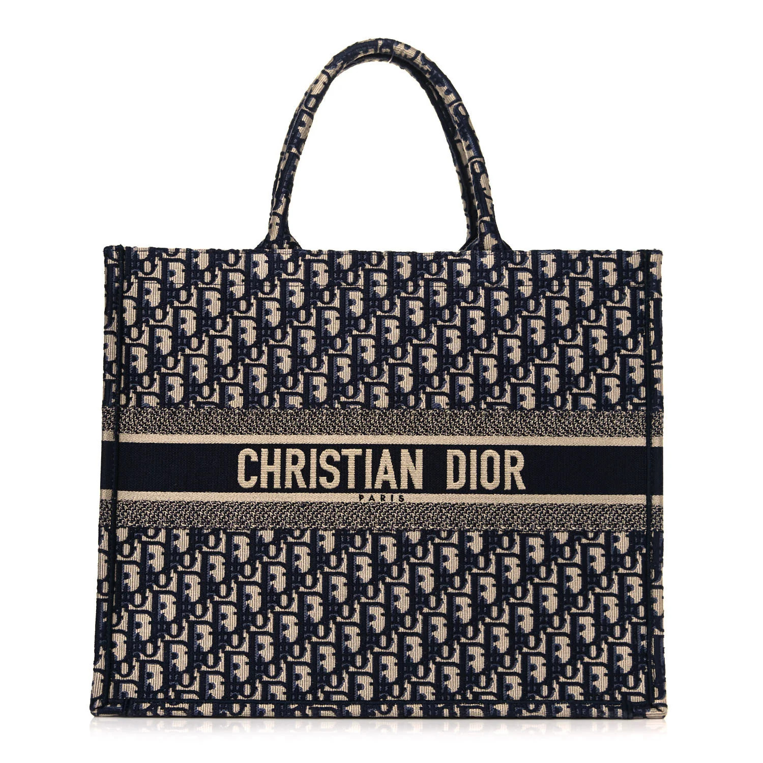 CHRISTIAN DIOR Oblique Book Tote Blue Multicolor | FASHIONPHILE | Fashionphile
