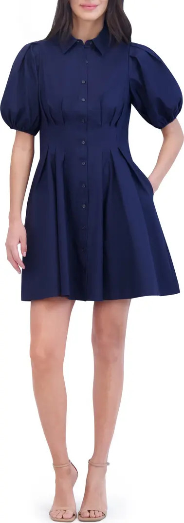 Puff Sleeve Cotton Shirtdress | Nordstrom