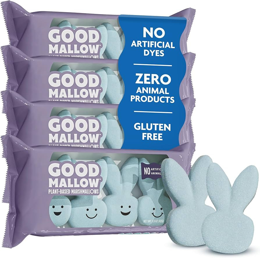 GoodMallow Plant-Based Easter Bunny Marshmallows – 4 x 4 Pack Blue – 100% Vegan Marshmallows ... | Amazon (US)