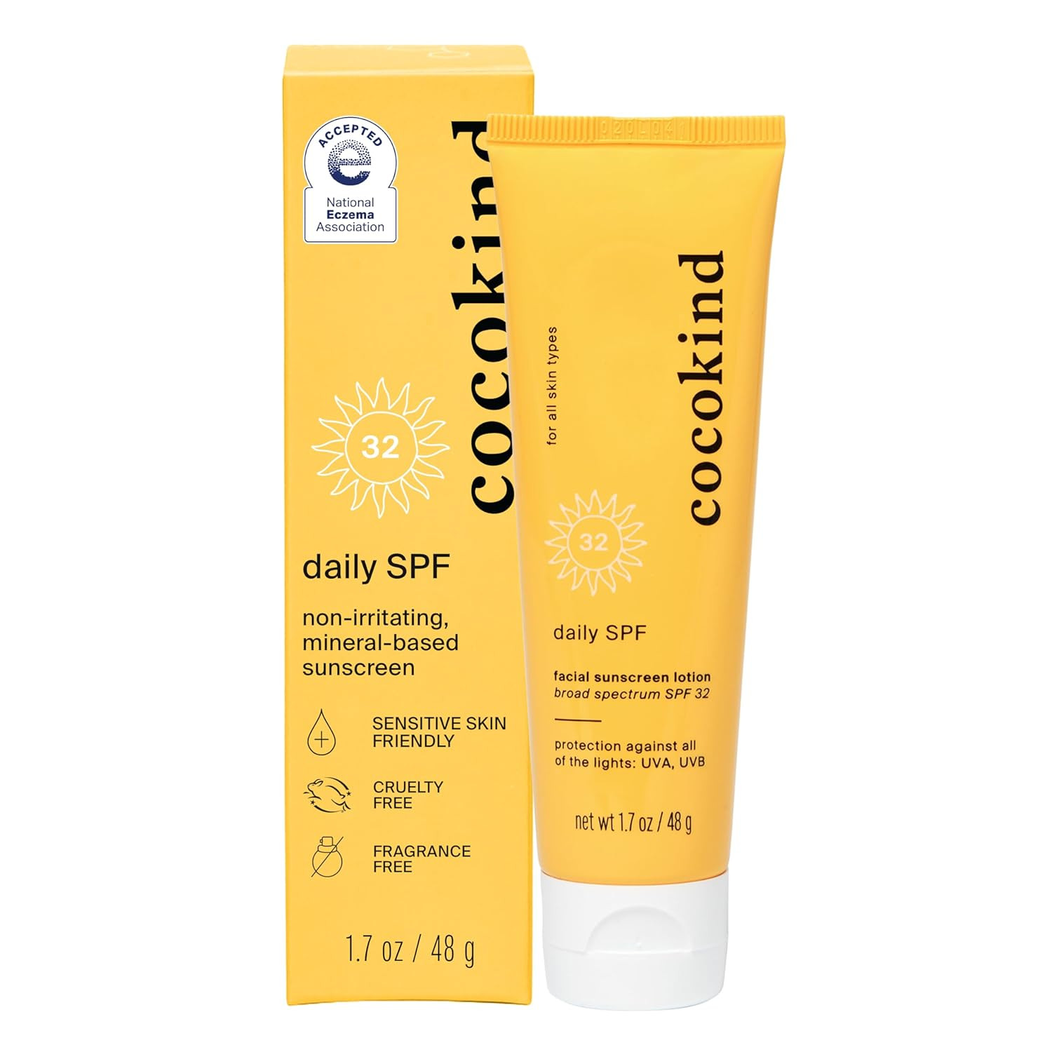 Cocokind Daily SPF, Mineral Face Sunscreen with Zinc Oxide, SPF 32, Reef Safe, Unscented, All Ski... | Amazon (US)