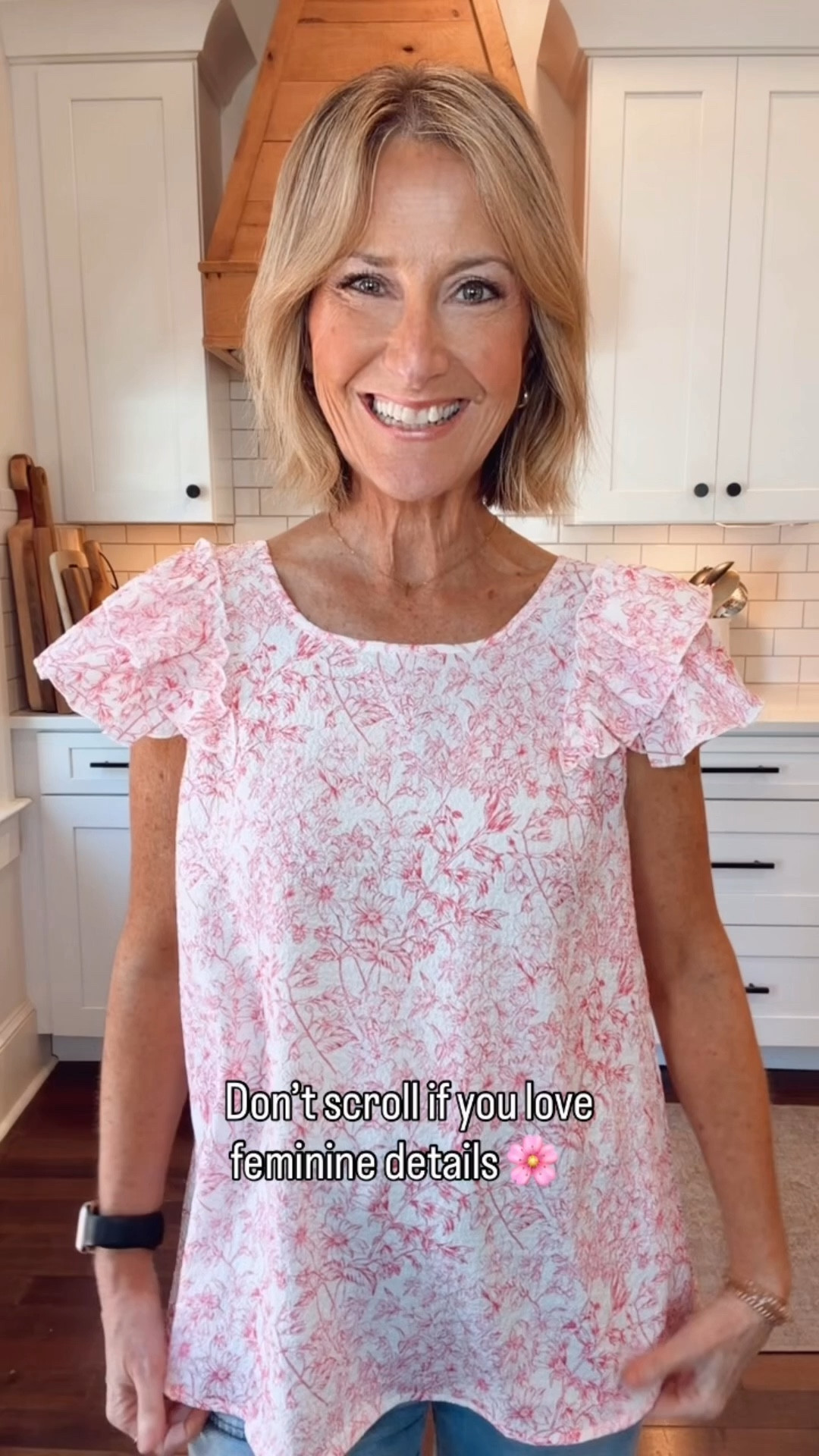  
Ruffles, the cutest bow detail, and the prettiest shade of pink 💗 this top is feminine, flattering, and so easy to style for everyday. Wearing a small. Comes in other colors.

#LTKgrwm #LTKOver40 #LTKootd