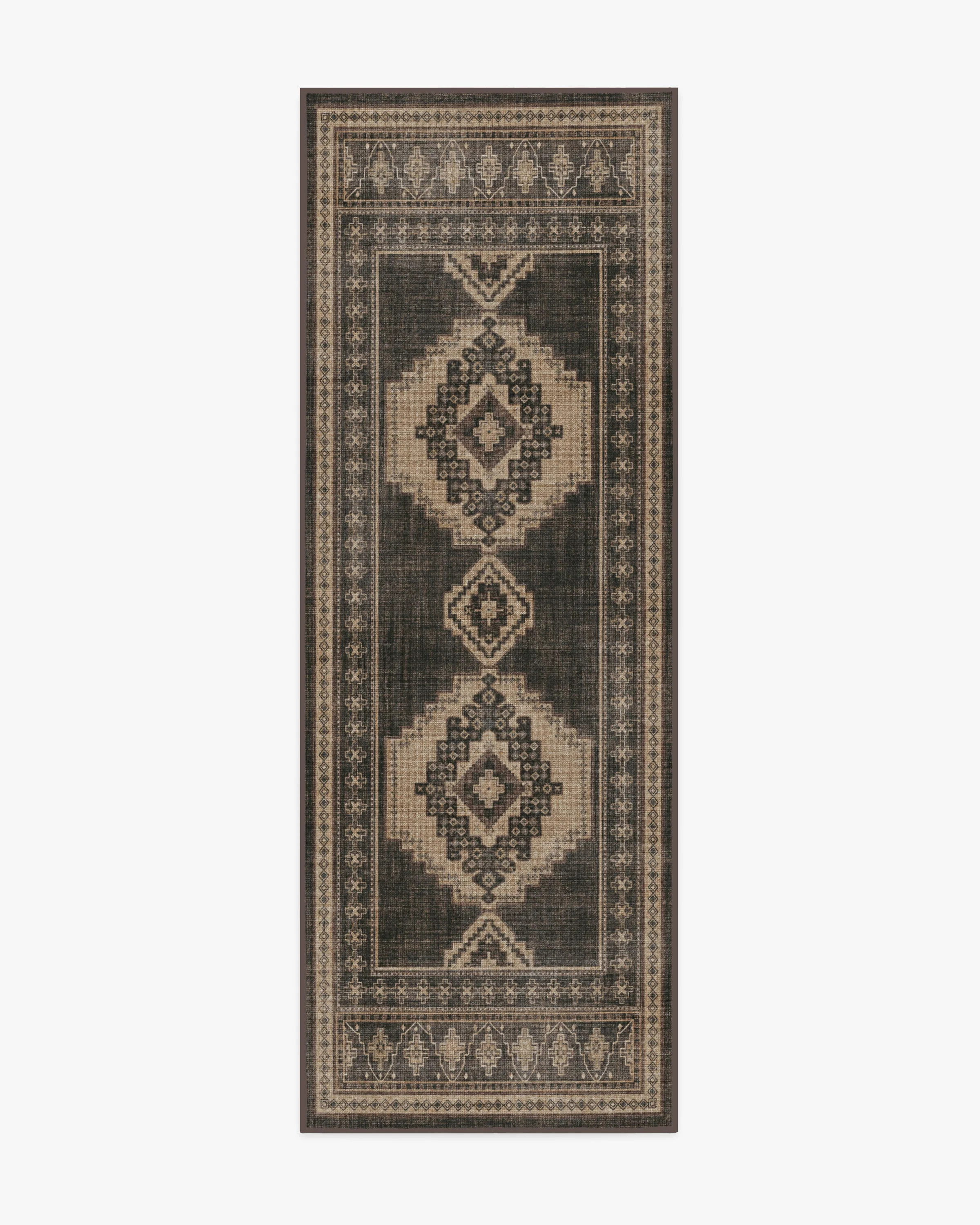Rayne Charcoal & Tan Rug | Ruggable