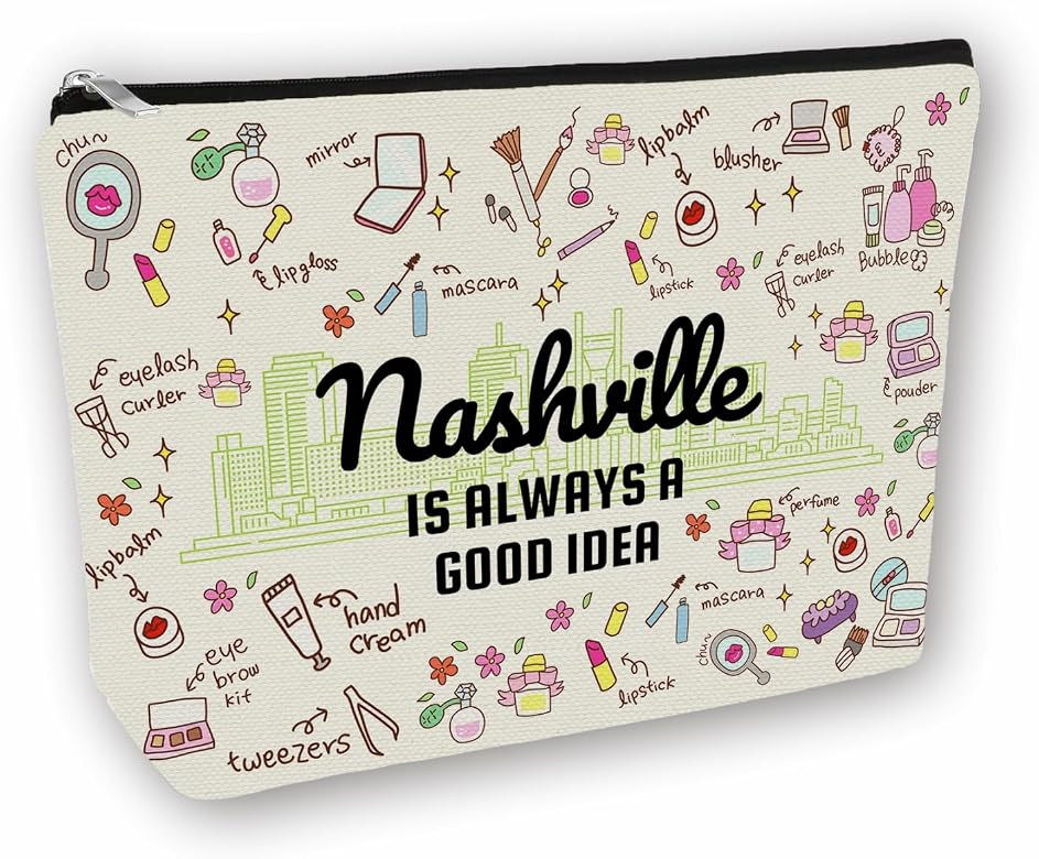 Inspired Nashville Travel Easter Gift: Perfect Makeup Bag Nashville Is Always A Good Idea For Tee... | Amazon (US)