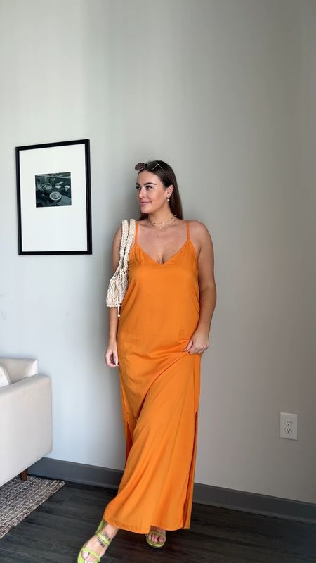 Orange flowy maxi dress for summer & beach vacations! Wearing large :) 🧡🫶🏼
Shoes and dress both come in multiple colors!

#LTKunder50 #LTKstyletip #LTKshoecrush