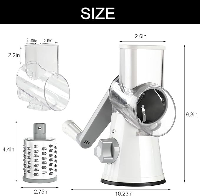 Cambom Rotary Cheese Grater Hand Crank Cheese Shredder for Fresh Cheese, Vegetable, Nuts,Non-slip... | Amazon (US)