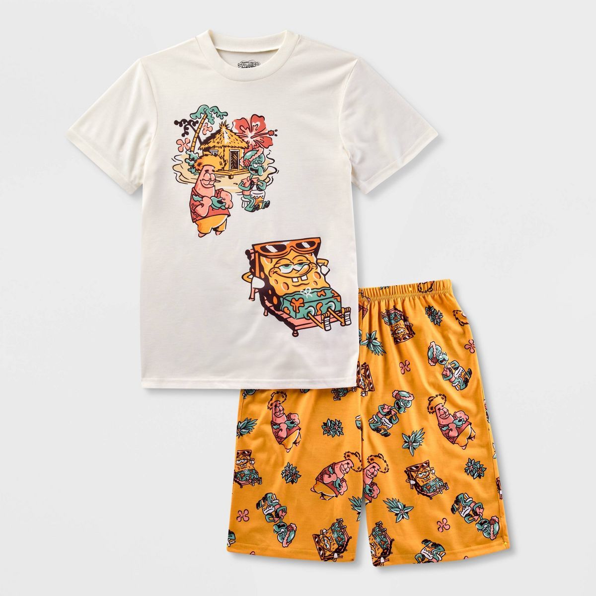 Boys' SpongeBob SquarePants 2pc Short Sleeve Pajama Set - White | Target