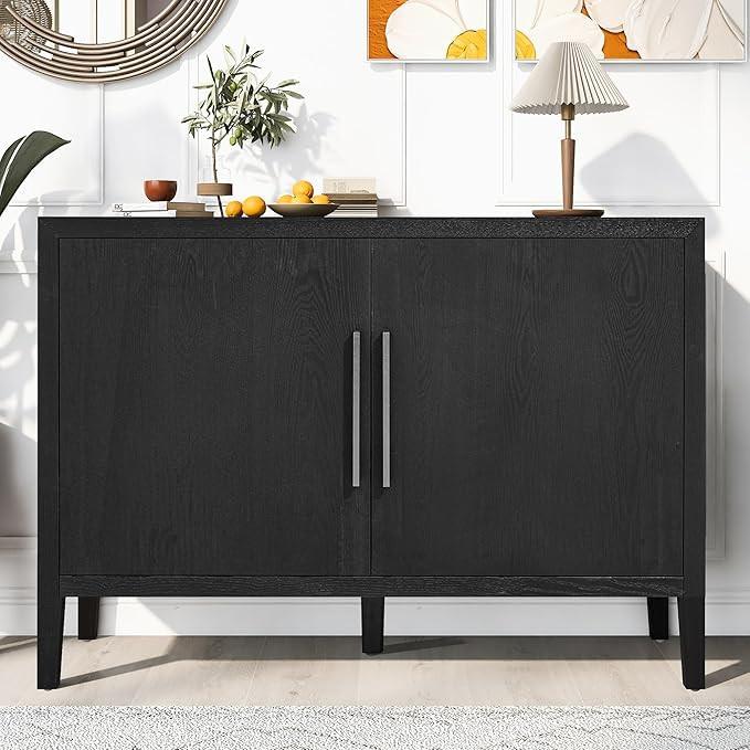 Merax Wood Farmhouse Buffet Sideboard with Metal Handles and 2 Doors, Coffee Bar Storge Cabinet C... | Amazon (US)